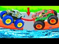 Monster Truck HOT WHEELS - Tug of War - Falling Into A Pool Of Water