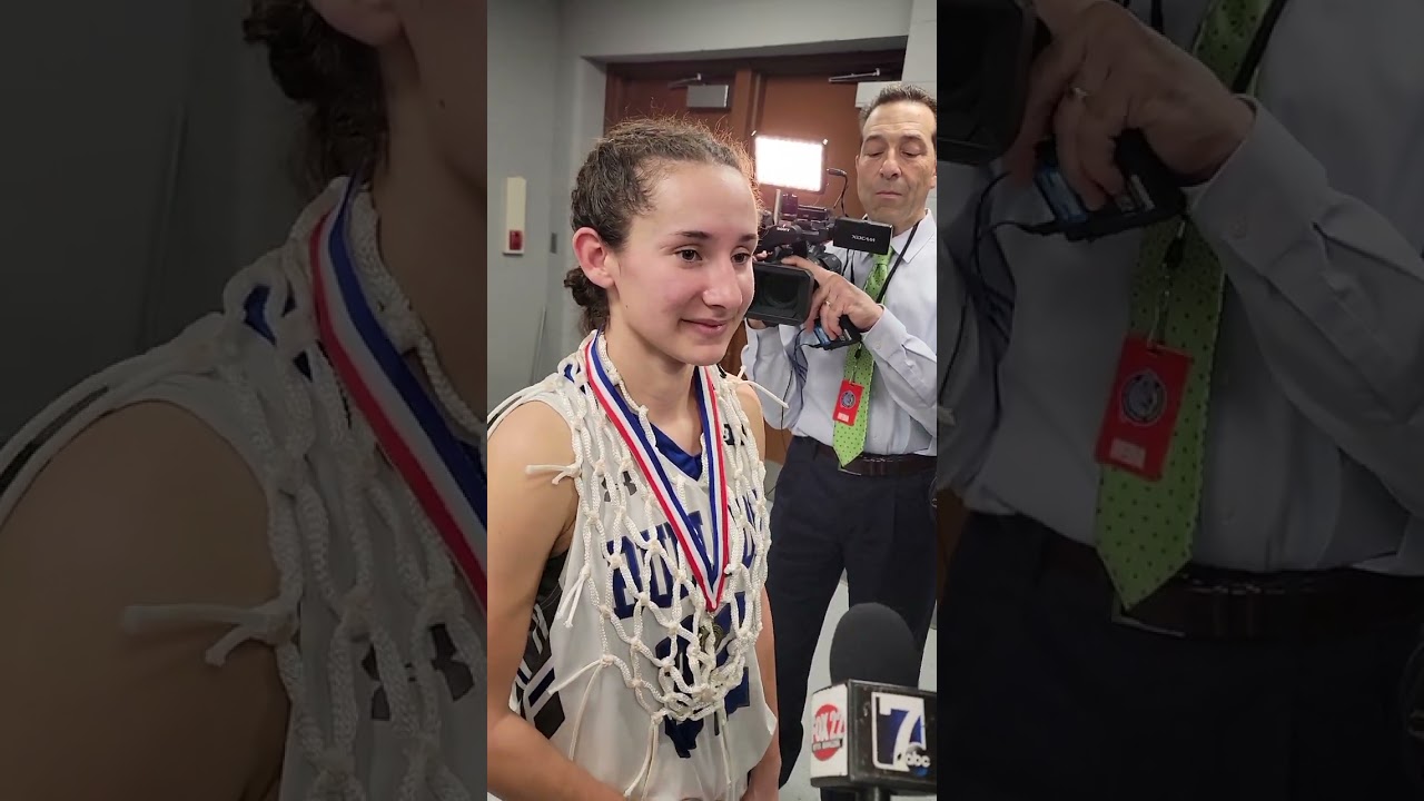 Hope Bouchard postgame after Lawrence beat Brunswick 58-43 for the Class A State Title #tourney2023
