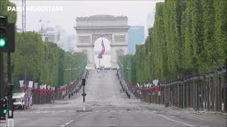 Le convoi du Président de la République Emmanuel Macron descend les Champs Elysées le 8 mai 2024 by Paris Videostars 376 views 6 days ago 2 minutes, 45 seconds