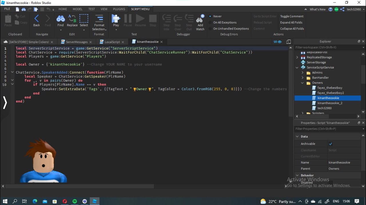 How to Make A Chat Tag Using Roblox Studio YouTube