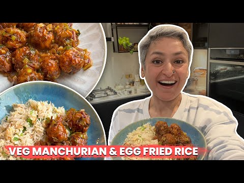 VEG MANCHURIAN with EGG FRIED RICE - Indo Chinese Meal