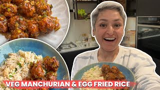 VEG MANCHURIAN with EGG FRIED RICE  Indo Chinese Meal