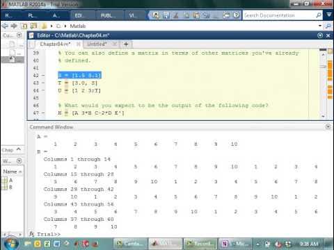 Creating Matrices in Matlab - YouTube
