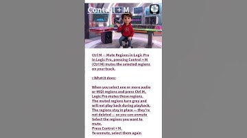 Ctrl M — Mute Regions in Logic Pro