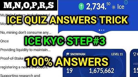 ICE APP QUIZ ANSWERS TRICK | ICE APP KYC STEP#3