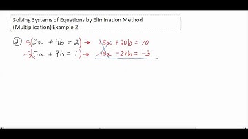 Solving Systems of Equations by Elimination Method Multiplication Example 2