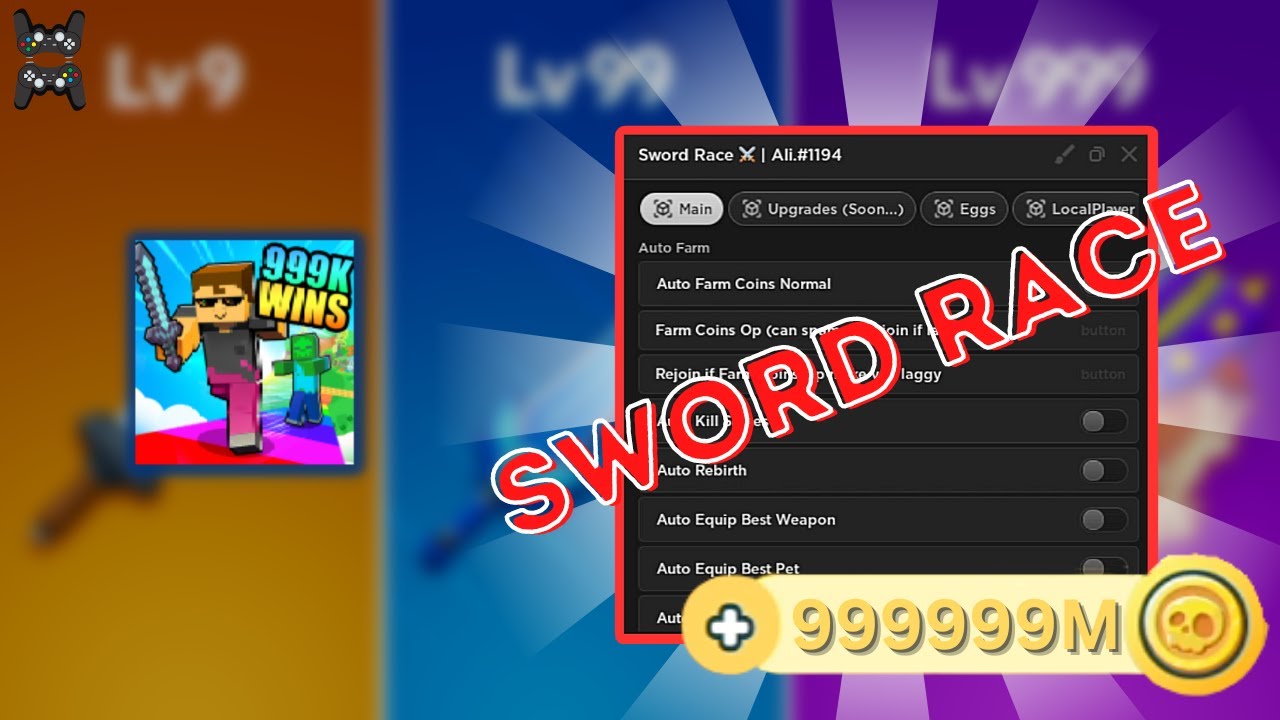 SWORD RACE SCRIPT OP FAST COIN | AUTO KILL SLIME | AUTO REBIRTH AUTO ...