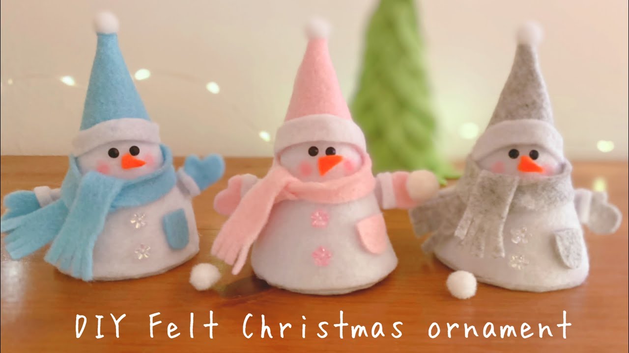 Just cut and paste] DIY How to make Felt Snowman Christmas