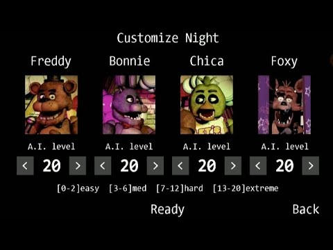 Видео: Custom Night на Эксперте в [Five Nights at Freddy's]