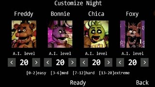 Custom Night на Эксперте в [Five Nights at Freddy's]