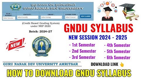 How to Download GNDU Syllabus ✍️ New Session 2024 - 2025 | Gndu Syllabus Download Link