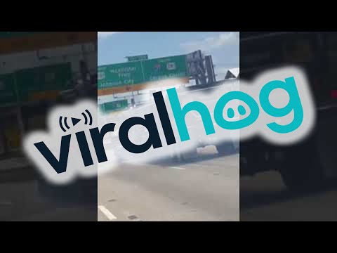 Huge Semi Drags Mercedes on Highway || ViralHog