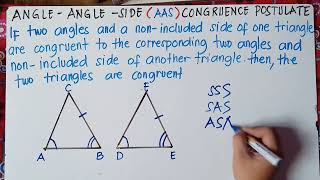 AAS CONGRUENCE POSTULATE | Identify if the Two Triangles Are Congruent or NOT |