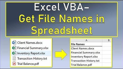 Excel VBA Get File Names in Spreadsheet