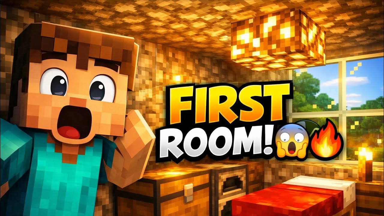 Minecraft Mein Apna Room Bana Liya 😍 | Survival Mode First Room | Hindi Gameplay