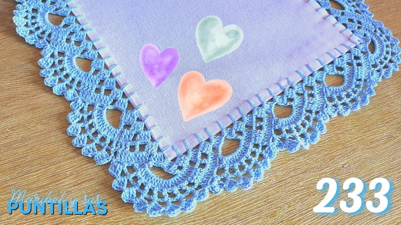Cómo tejer una puntilla a crochet fácil y rápido 🌈 #233