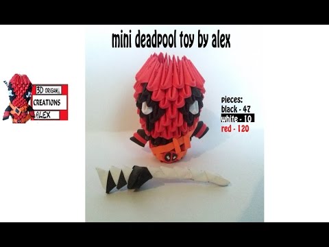 HOW TO MAKE 3D ORIGAMI MINI DEADPOOL TUTORIAL || DIY 3D ORIGAMI MINI ...