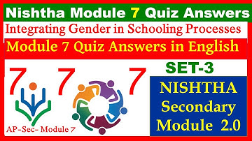 Diksha|Nishtha quiz 7 Answers|Module 7 answers in English| Integrating Gender in Schooling Processes