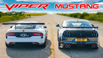 TUNED Dodge Viper v Ford Mustang: DRAG RACE