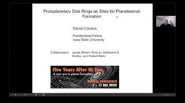 Daniel Carrera - Protoplanetary Disk Rings as Sites for Planetesimal Formation