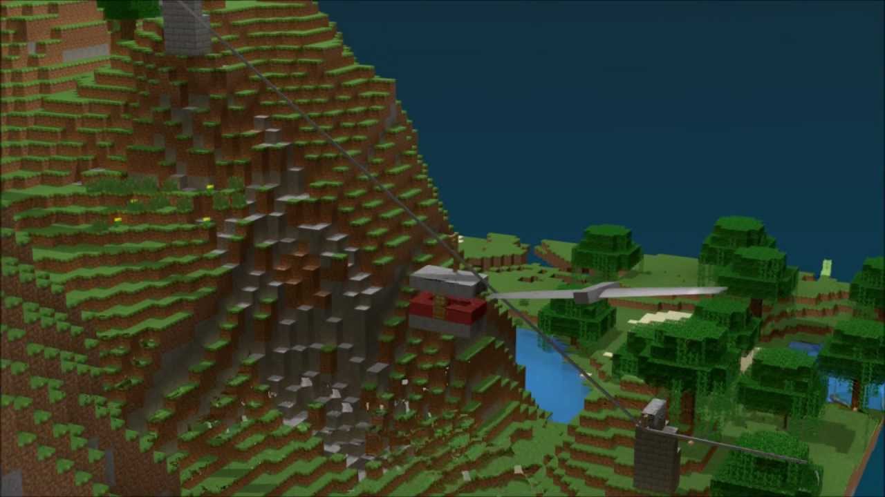 Minecraft Cable Car Animation Blender 2.64a - YouTube