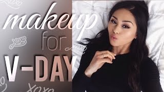 Valentine's Day Makeup Tutorial - Girly \& Glowing | Roxette Arisa