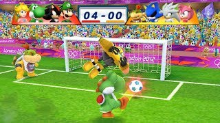 Mario & Sonic At The London 2012 Olympic Games Football Luigi, Shadow, Yoshi And Peach