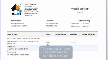 Estimating program for painters - create a work order using The Paint Estimator