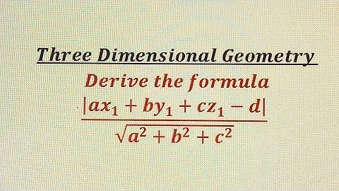 ~Derivation of the formula for the Perpendicular distance of a point from a given plane~