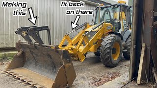 Making JCB 4CX bucket fit quickhitch headstock