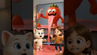 Strawberry juice coming out of cute cat TV #cat #cute #cutecat #catlovers #funny #comedy #pets