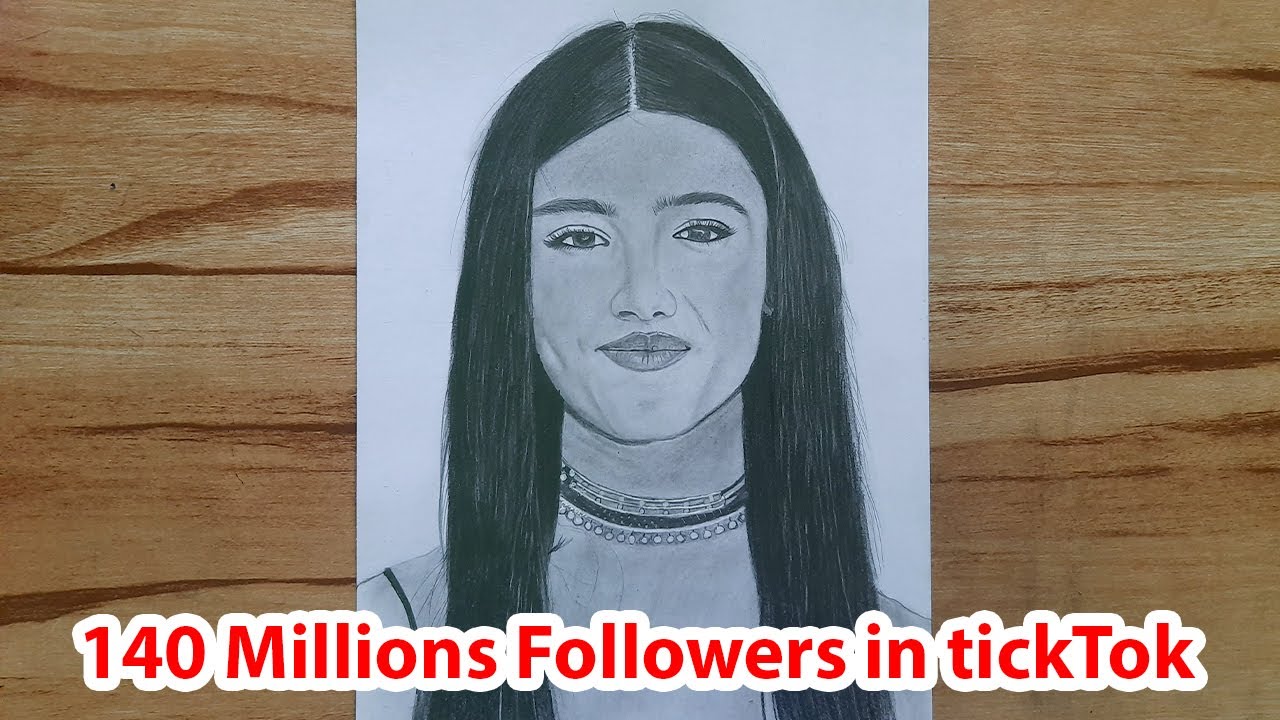 How to draw tiktok fame Charli D’Amelio || Pencil sketch || Drawing ...