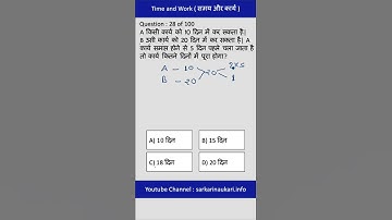 Time and Work (समय तथा कार्य - शॉर्ट  ट्रिक)|for SSC CGL, CHSL, UPPCL, ARO, RRB, CTET