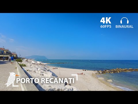 Porto Recanati | Marche | 🇮🇹 Italy | Binaural relaxing walk [ 4K 60FPS ]