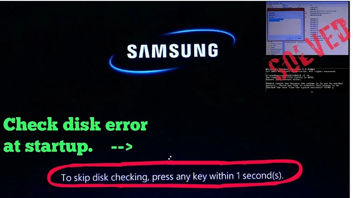 Disk check error at startup || chkdsk error