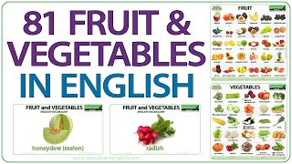 Fruit and Vegetables in English  Learn names of fruit and vegetables  English vocabulary lesson