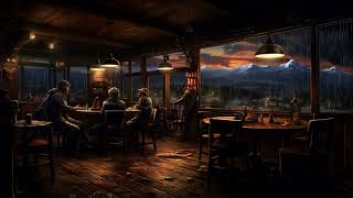 Smooth Blues Music - Rainy Day At Whiskey Bar Ambience With Rain Sounds
