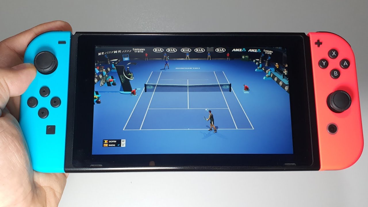 Over hoved og skulder Destruktiv Mysterium AO Tennis 2 Nintendo Switch handheld gameplay - YouTube