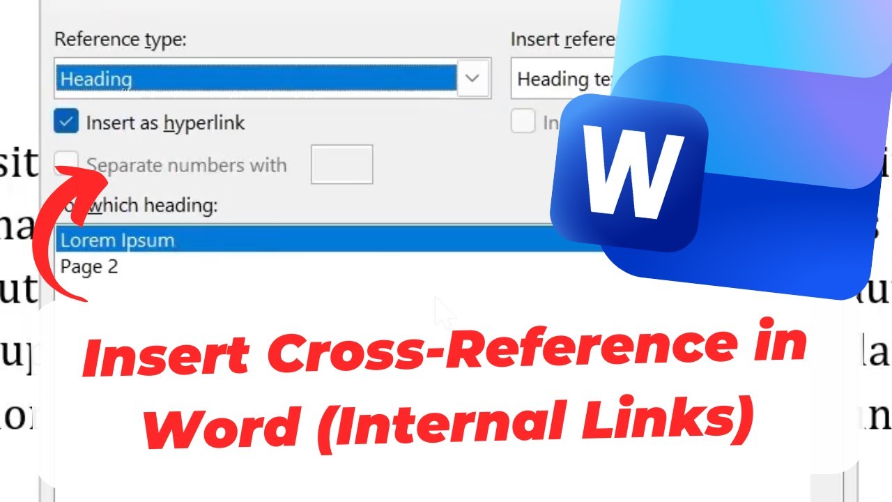 How to Insert Cross-Reference in Word - YouTube