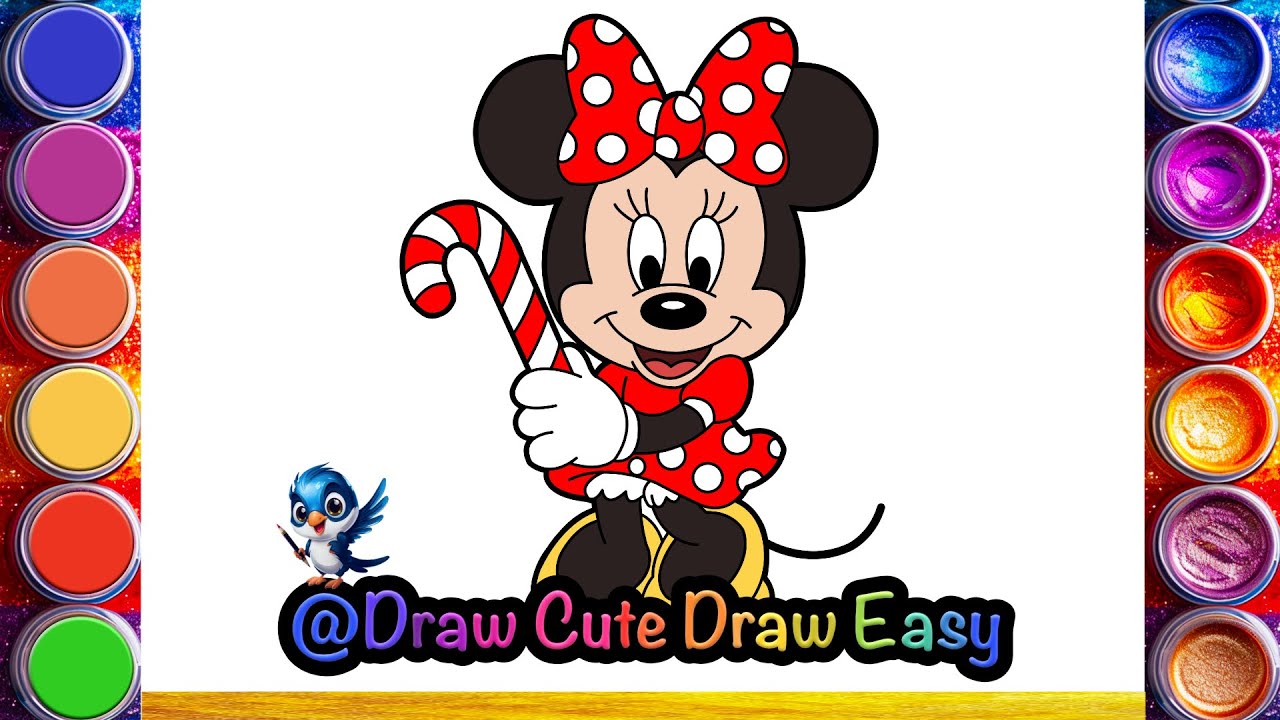 Cute Christmas Minnie Mouse  ❤️🎄✨Drawing, Painting & Coloring For Kids and Toddlers_ Kids Art