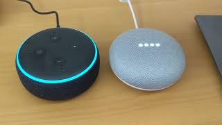 Google Home asking Alexa to read a Bible verse