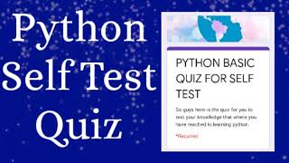 Python Basics Quiz .for self test.