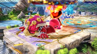 Kirby POLITELY murders a family of four (in smash bros)....