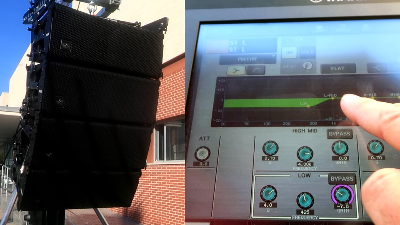 CORRECCIÓN DEL LINE ARRAY POR NÚMERO DE CAJAS - ATENUACIÓN DE GRAVES EQ SHELVING DESDE UNA CONSOLA
