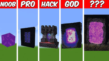 PORTAL IN NETHER Pixel Art Build in Minecraft ! Noob vs Pro vs Hacker vs God - Minecraft Animation
