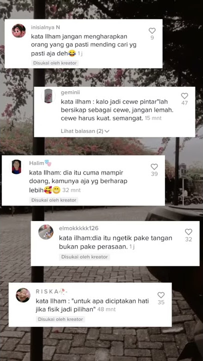 story wa kata ilham