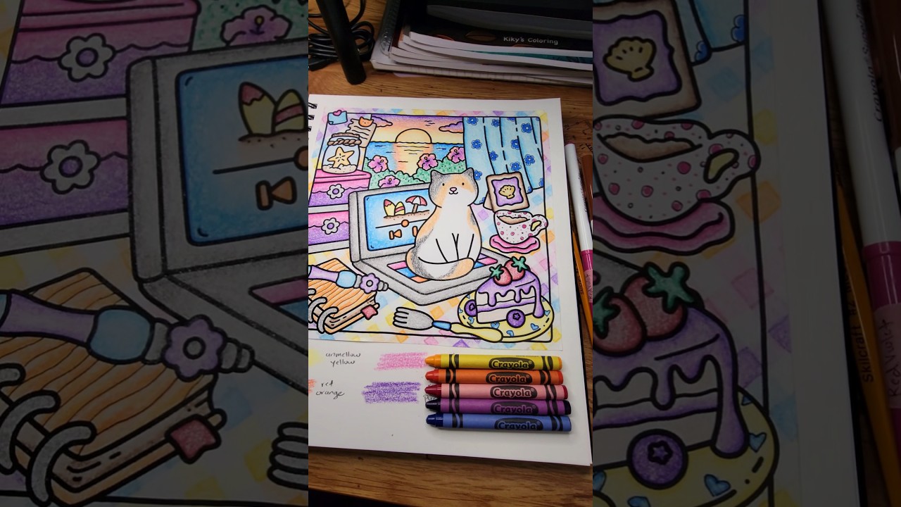 Color with me! 🩵🌊🖍️🎨 from Cat Moments by Hikari Kotz