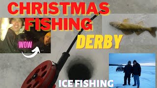 ICE Fishing in Christmas time in Alberta Canada