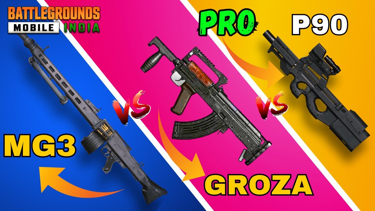 GROZA vs P90 vs MG3 (DETAILED COMPARISON) - WHICH ONE IS BETTER | YASIR PLAYS