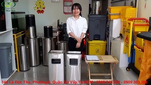 Thùng Rác Inox | #3 Thùng Rác Inox Có Gạt Tàn Vuông | Ashtrays Bin
